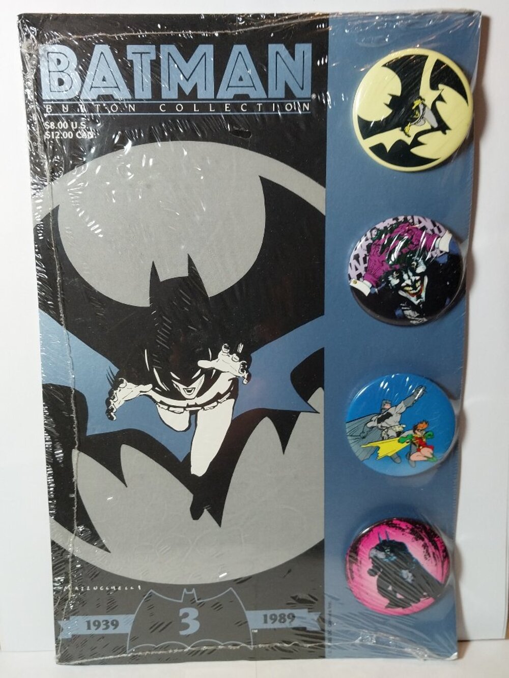 BATMAN BUTTON COLLECTION 1989 Set 3 new in package